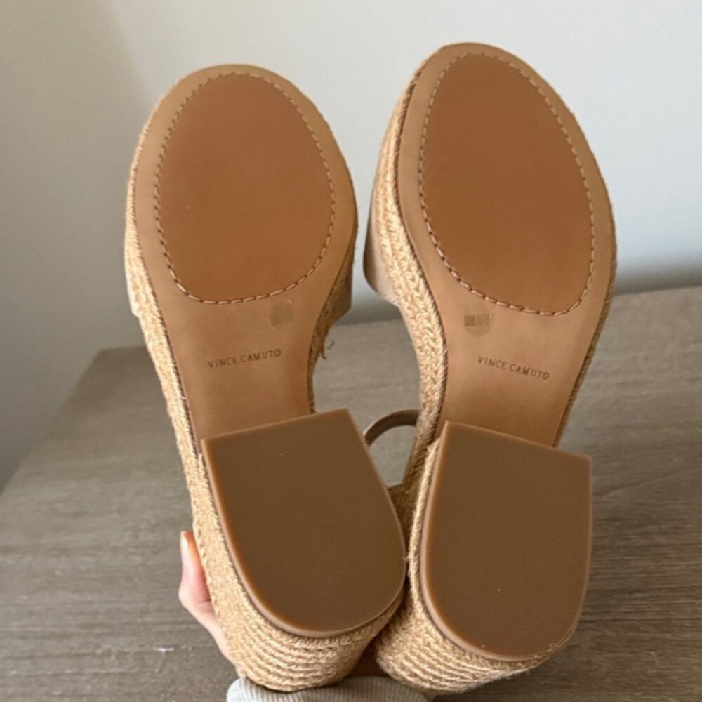 NWB Vince Camuto Ranneli Espadrille Sandal in Tortilla True Suede Tan Size 10 - Picture 6 of 7